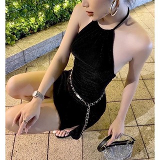 Đầm Nhung Yếm Xinh ( Hoả Tốc )CC003