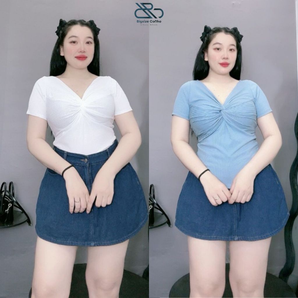 Áo Kiểu Bigsize Cô Nhỏ Xoắn Dáng Croptop Nữ Vải Thun Gân Co Giãn Tôn Dáng Dễ Thương Thời Trang Cá Tính G100