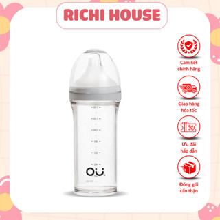 Bình sữa ou wish nội địa hàn quốc 140ml/260ml tặng kèm nắp đậy bình sữa silicon