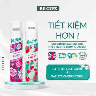 Combo 2 Chai Dầu Gội Khô Batiste Số 1 UK Dầu gội khô Cho tóc Hết Bết, Dính Bồng Bềnh Tức Thì 200ml