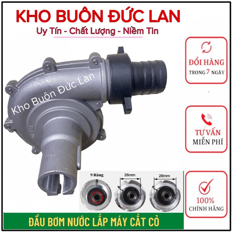 Đầu Bơm Nước Gắn Máy Cắt Cỏ, Đầu Bơm Lắp Máy Cắt Cỏ 26 -28mm (9 khía )