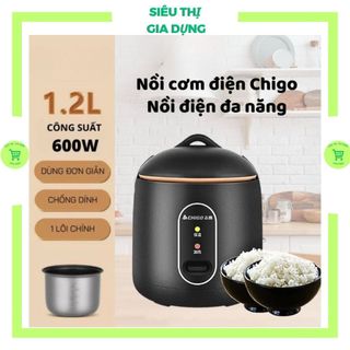 Nồi cơm điện mini chống dính chigo, nồi lấu đa năng, nấu cơm, hầm cháo, hấp xào luộc siêu tiện lợi