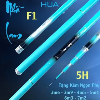 Cần câu tay Hua nhã lam 5H tặng túi vải ngọn trục phao và lưỡi