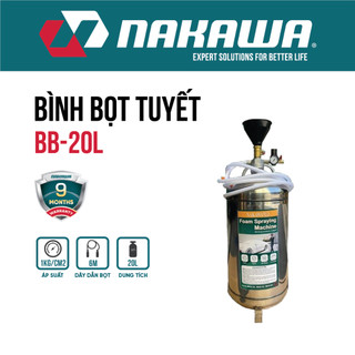 Bình phun bọt tuyết NAKAWA, Dung tích 20L, 40L, Chuyên dùng rửa xe không chạm, Hàng chính hãng