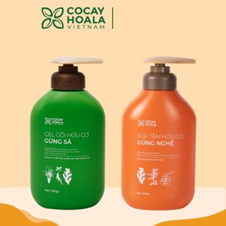 Combo Sữa Tắm Thảo Dược Hữu Cơ Gừng Nghệ và dầu gội 500g gừng sả Cỏ Cây Hoa Lá Ngăn bết, gàu ngứa