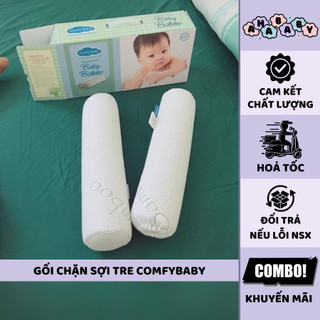 Gối chặn cho bé sơ sinh, ruột cao su non, vỏ gối sợi tre bamboo kháng khuẩn cho bé Comfybaby CFN02