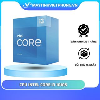 [full vat] cpu intel core i3-10105 (3.7ghz turbo up to 4.4ghz, 4 nhân 8 luồng, 6mb cache, 65w) [ hàng box nk full vat ]