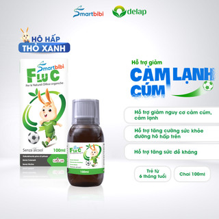 Siro ho smartbibi flu c giúp giảm đau rát họng, viêm họng do cảm lạnh, cảm cúm cho bé 100ml