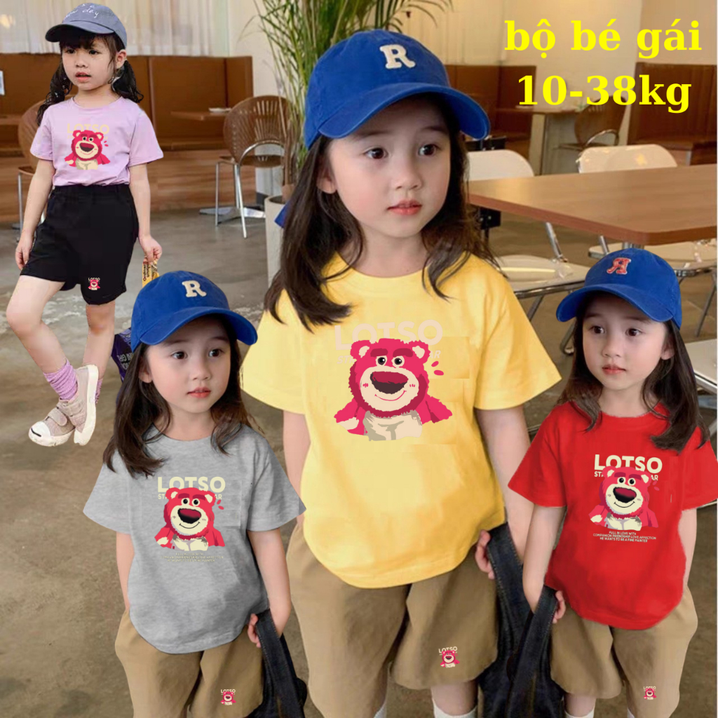 Bộ Đồ Bé Gái Size 12-40kg, chất cotton 4 chiều đẹp, hình LOTSO ĐÁNG YÊU