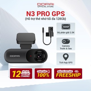 Camera Hành Trình Ô Tô DDPai N3 Pro / N3 Pro GPS Độ Phân Giải 1600P Góc Quay Rộng - Hàng Chính Hãng - Bảo Hành 12 Tháng