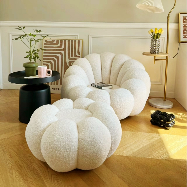 Căn hộ nhỏ Ghế thư giãn bí ngô Ghế sofa đơn giản phong cách hiện đại có thể xoay 360 độ