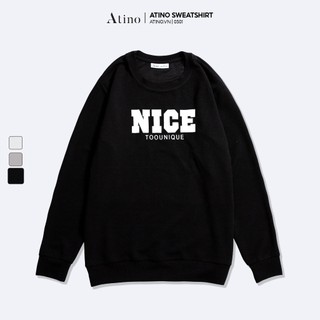 Áo nỉ thun dài tay nam nice atino vải thun cao cấp chuẩn form an0501