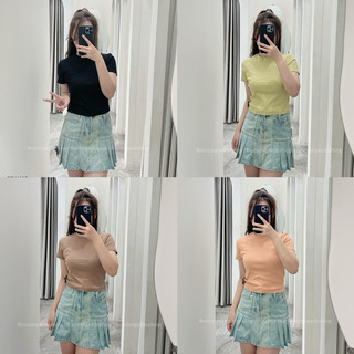 PT41902 Áo CropTop Thun Gân Trơn Tay Ngắn BOCONGANH Hàng Quảng Châu PARRSO