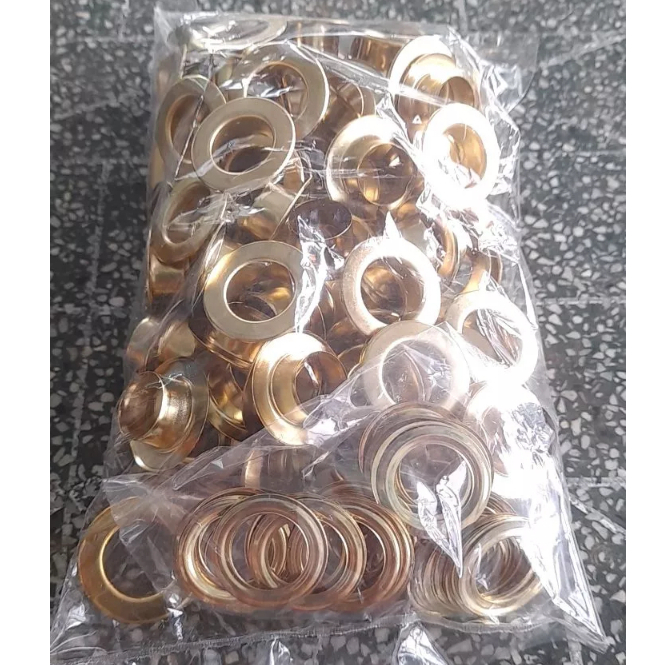 Khoen ore mắt cáo 10mm 12mm Chân cao 6mm Bằng sắt Màu Vàng Khuy bạt oze đóng bạt (Mặt phẳng) Có long