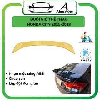 Đuôi gió liền cốp xe Honda City 2014-2018, Hàng mộc chưa sơn, Nhựa cứng thể thao phong cách