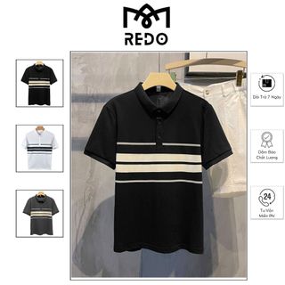 Áo Polo , Áo Cộc Nam Cotton Co Giãn 4 Chiều In Ngực Kẻ Ngang 48 - 88kg ( APL07 )