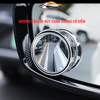 Gương Cầu Lồi Hút Chân Không Có Viền Gắn Kính Chiếu Hậu Ô Tô, Gương Cầu Lồi Ô Tô Xóa Điểm Mù Xoay 360 Độ