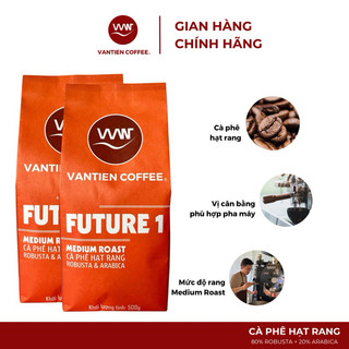 Combo 2 gói Cà phê hạt rang Vantien Coffee Future 1 cấp độ rang vừa, phù hợp pha phin, pha má