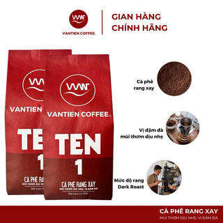 Combo 2 gói Cà phê rang xay Vantien Coffee Ten 1 mùi thơm dịu nhẹ, vị đậm đà 500g/gói