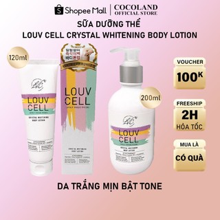 Sữa dưỡng thể trắng da Louv Cell Crystal Whitening Body Lotion tuýp 120ml - Chai 250ml - DR219