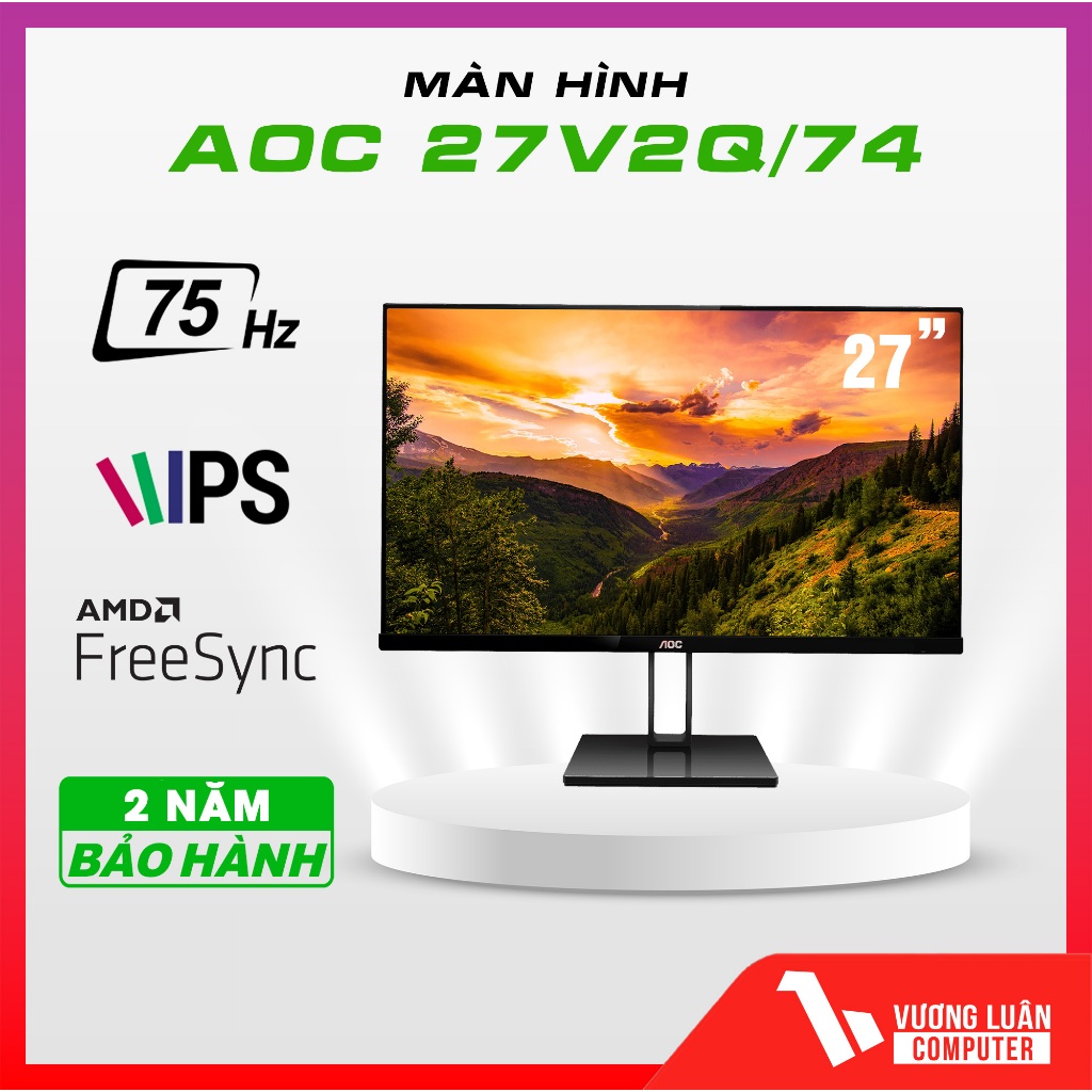 Màn hình máy tính AOC 27V2Q/74 75Hz Panel IPS