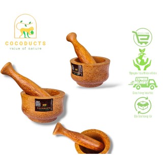 Bộ Chày Cối gỗ dừa chế tác nguyên khối