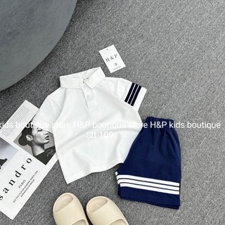 Set bộ quần áo đi học, đi chơi cho bé- bộ quần áo polo kẻ sọc