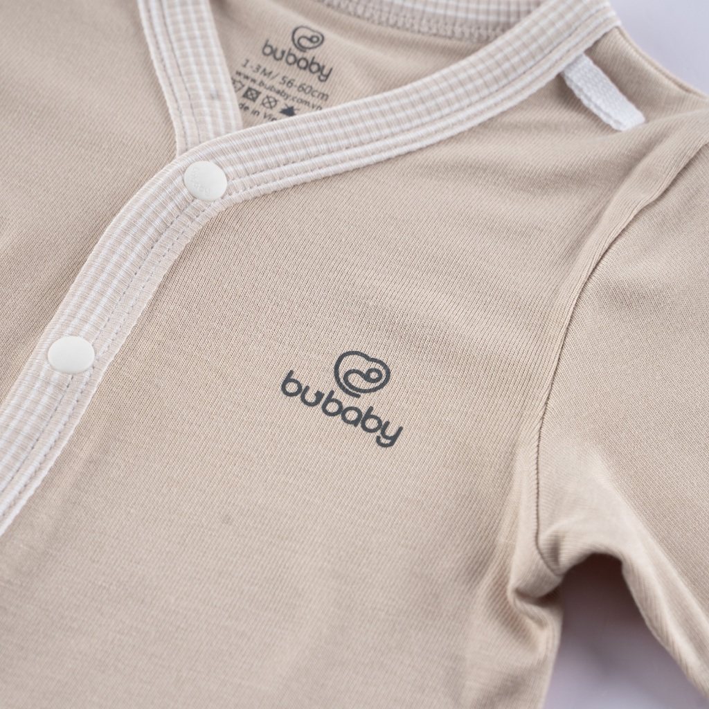 Bộ dài tay cài giữa cho bé sơ sinh từ 1 đến 9 tháng chất vải thoải mái, co giãn  - Siro BSR110202 | Quần áo BU Baby