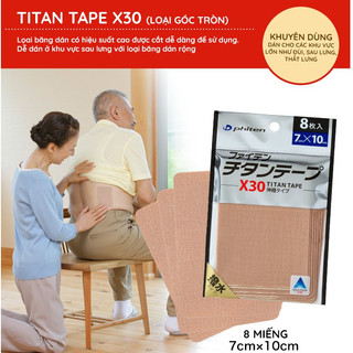 Băng dán cơ Phiten titanium tape x30 pre-cut PU712000
