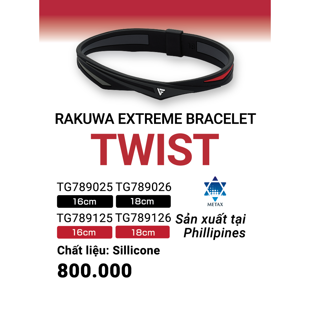 Vòng tay Phiten Rakuwa extreme twist TG789025/TG789026/TG789125/TG789126