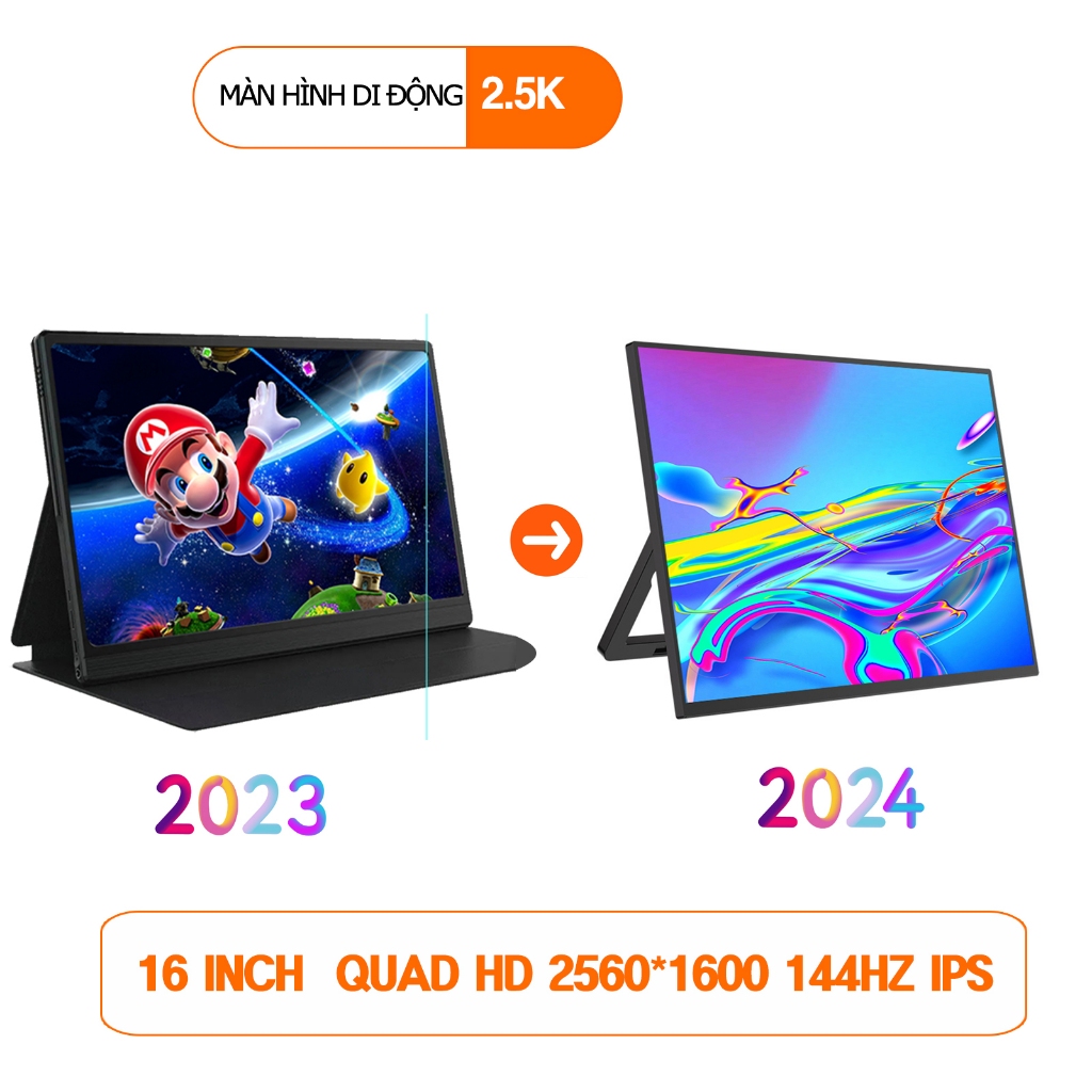 [Tặng bao da bảo vệ] [Còn hàng/ Giao trong ngày]Màn hình di động IPS FHD/2.5K, 60hz-144hz Type C / HDMI Portable Monitor | BigBuy360 - bigbuy360.vn