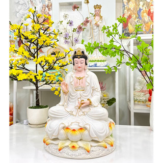Tượng phật quan âm 30cm bột đá thạch anh