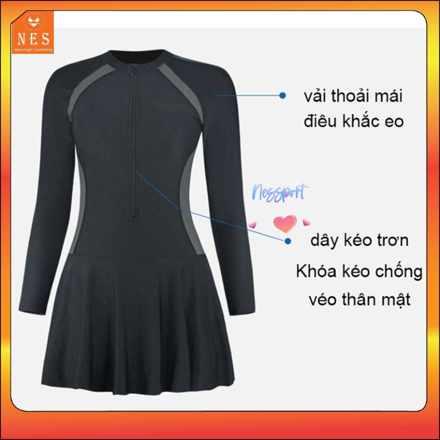 ĐỒ BƠI NỮ LIỀN THÂN TAY DÀI BIGSIZE ĐẾN 75KG – NHIỀU MÀU – NES SPORTSWEAR | BigBuy360 - bigbuy360.vn