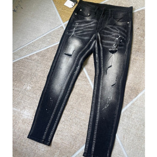 Quần bò jean nam dài đen trơn rách gối kiểu wash đẹp,chất jean co giãn tốt chuẩn form