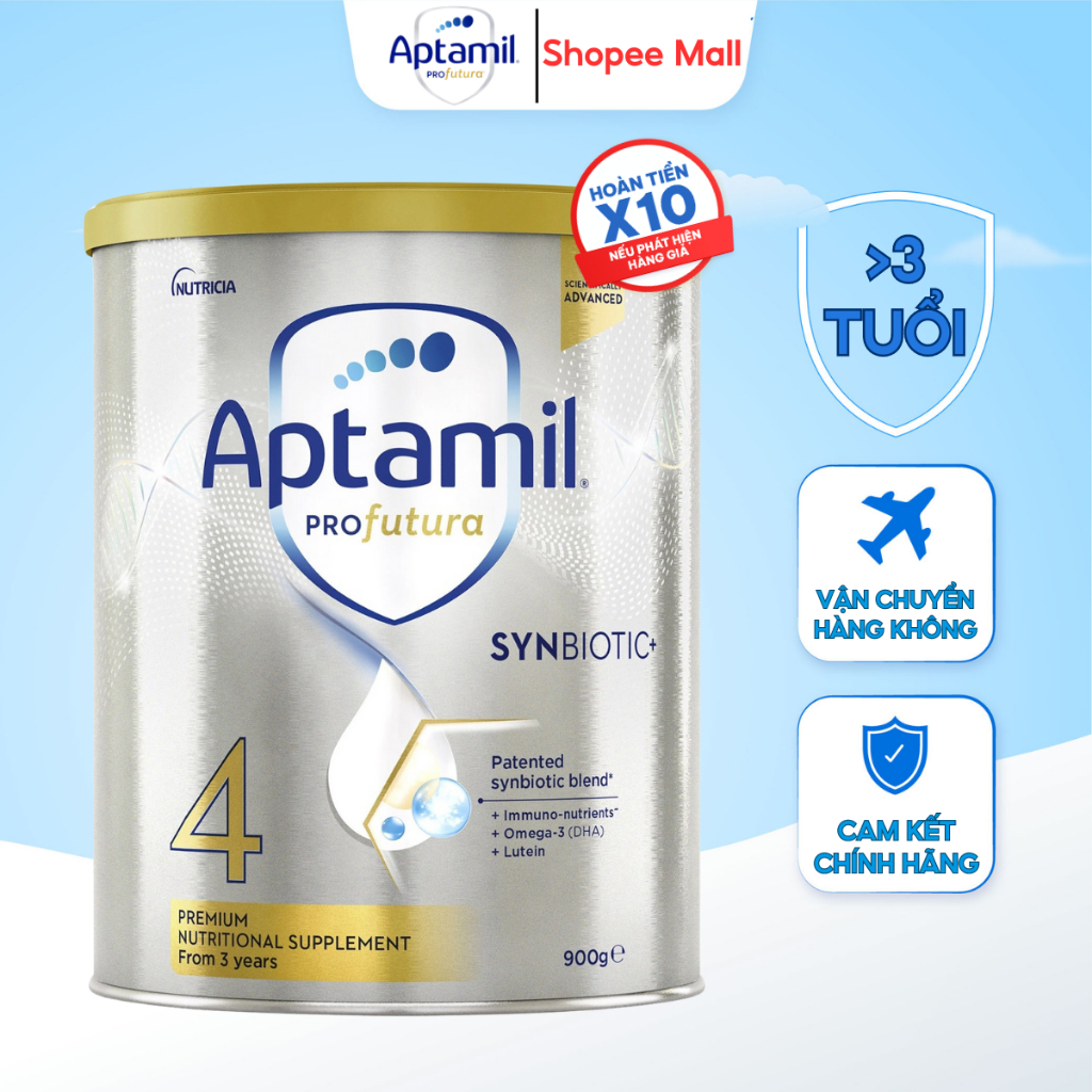 Aptamil Profutura Synbyotic Úc 900g số 4 cho bé từ 3 tuổi hỗ trợ phát