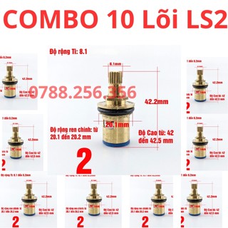 Combo 10 lõi ruột thay thế cho vòi hồ rumine, van t cầu, vòi lavabo, combo 5 10 lựa chọn,lõi đồng thau mặt đá ceramic