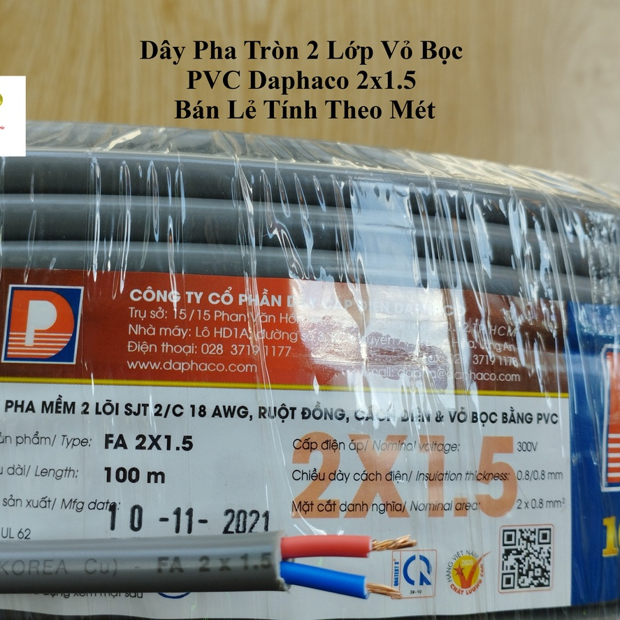 Dây Điện Tròn Đôi mềm Vỏ Xám, LION VVCM FA 2 LÕI 3 LÕI 4 LÕI 2x1.0 2x1.5 2X2.5 3x1.0 0.75 3x1.5 3X2.5 4x1.0 4x1.5 4X2.5 - FA 3x2.5