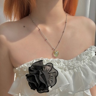 Dây chuyền dạng bi mặt trái tim hologram hình quả cherry N207 Choker Club