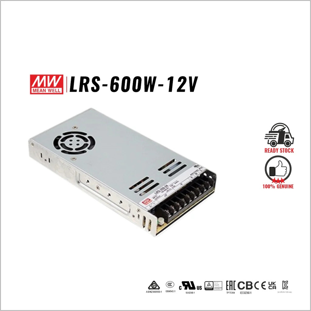 Nguồn Meanwell LRS 12V DC 600W, Chuyển Nguồn Tổ Ong 12V 50A, Tăng Phô Đài Loan, Meanwell LRS-600-12
