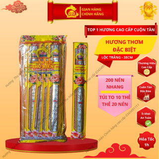[Chính Hãng] Nhang Thơm Đặc Biệt Cuộn Tàn Trắng, Ít Khói 38cm, Hương Thơm Đặc Biệt Thảo Mộc Thu Hiền Túi To 10 Thẻ