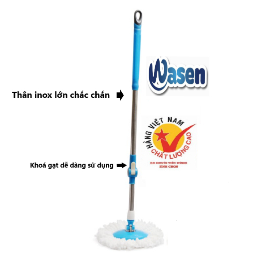 Cây lau nhà 360 độ cao cấp THÂN LỚN dành cho bộ lau nhà 360 độ trên thị trường WASEN