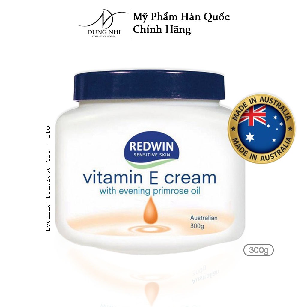 Kem dưỡng ẩm mềm mịn trắng da Vitamin E Redwin Úc - dùng cho cả mặt và body em bé và người lớn 300g