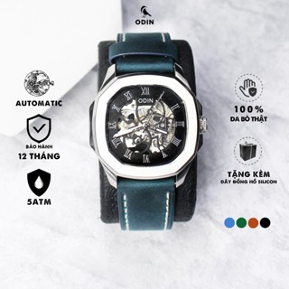 Đồng hồ cơ ODIN GHOST & PHANTOM chính hãng - Phiên bản dây da sáp thủ công - Tặng kèm dây đeo