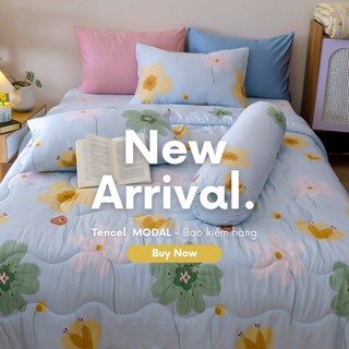 Bộ chăn ga gối tencel modal họa tiết hoa mùa xuân