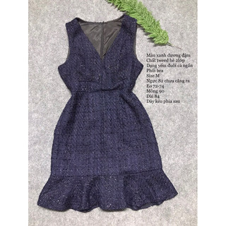 Đầm tweed dáng ngắn, chất hè 2 lớp size M
