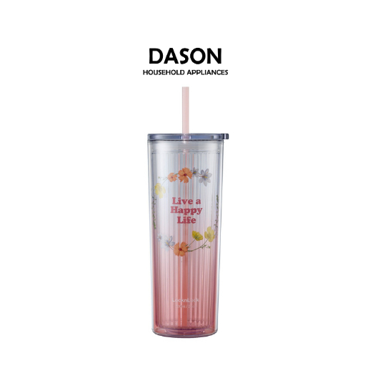 HAP528PIKWD - Ly nhựa 2 lớp LocknLock kèm ống hút Double Wall Cold Cup 720ml - Màu hồng