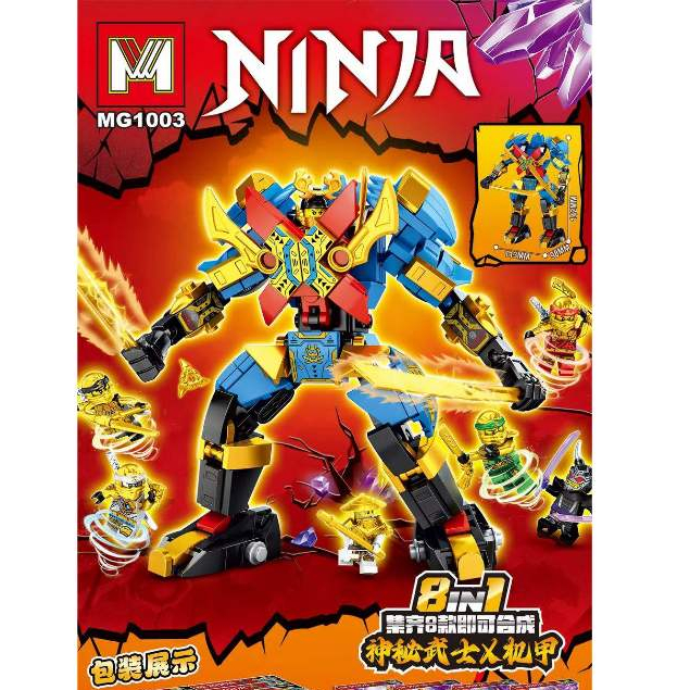Lắp Ráp Ninjago Minifigures Cuộc Chiến Robot MG1003 Combo 8 Minifigures Ninjago