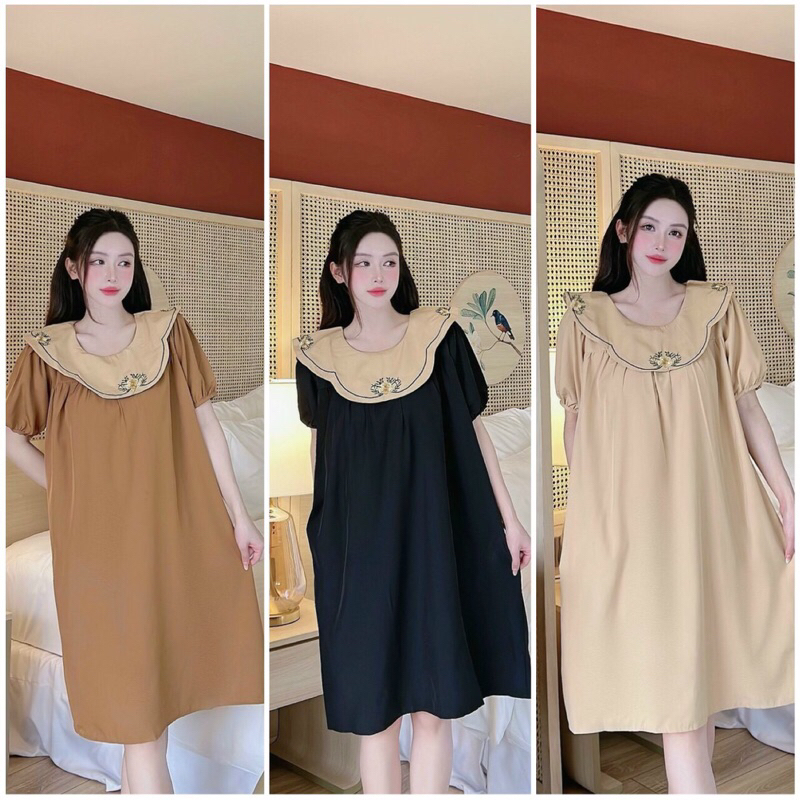 Váy bầu Đầm bầu thiết kế chất đũi