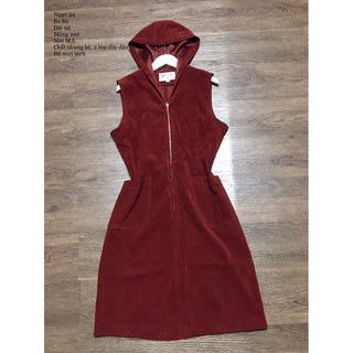 Đầm có nón chất nhung hè size M,L