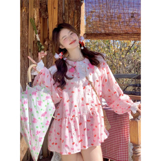 Áo babydoll cổ bèo tim form rộng Jiwa - 20mii_mii